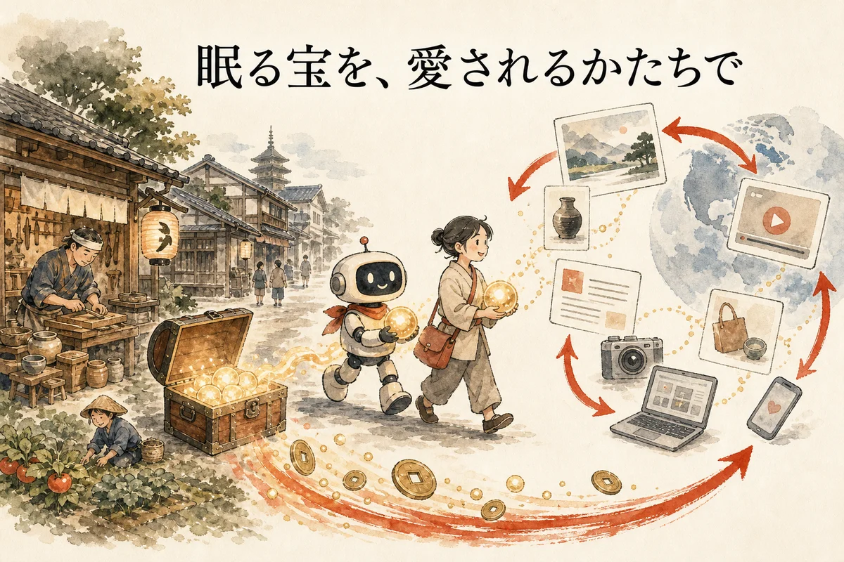 眠る宝を愛されるかたちで図解——商店街・職人・地方の宝を循環させる構造