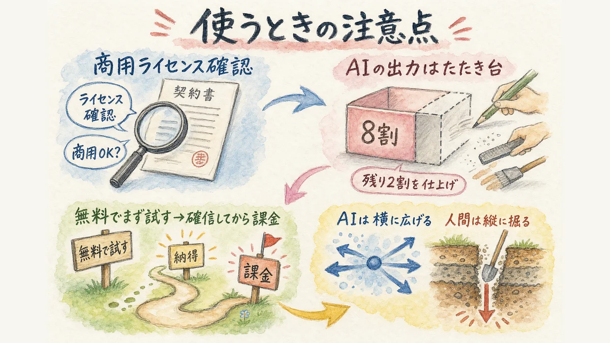 AI 3Dを使うときの注意点の図解