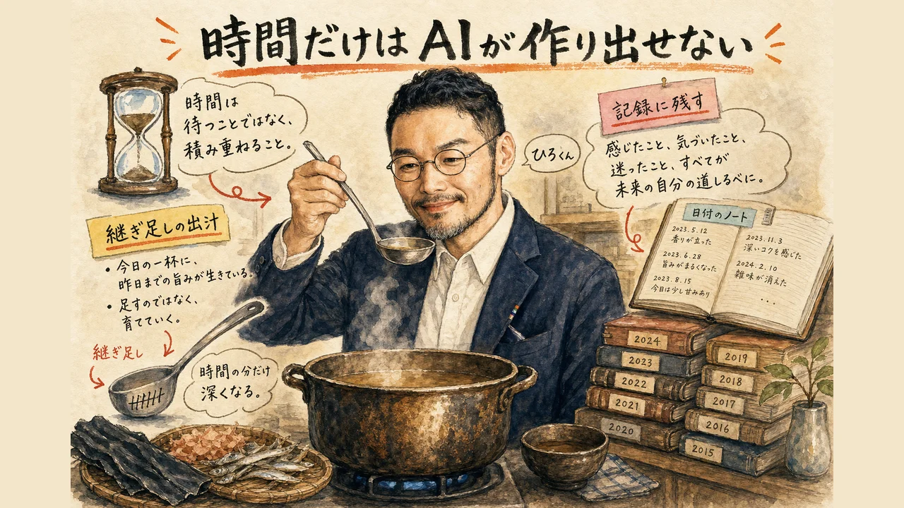 ひろくんのコラム図解｜時間だけはAIが作り出せない