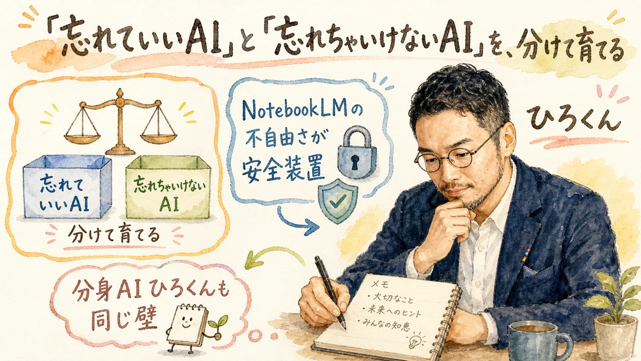 忘れていいAIと忘れちゃいけないAI コラム図解