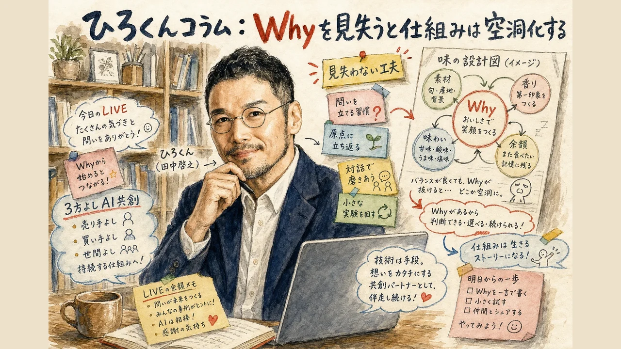 ひろくんコラム：Whyを見失うと仕組みは動いたまま空洞化する
