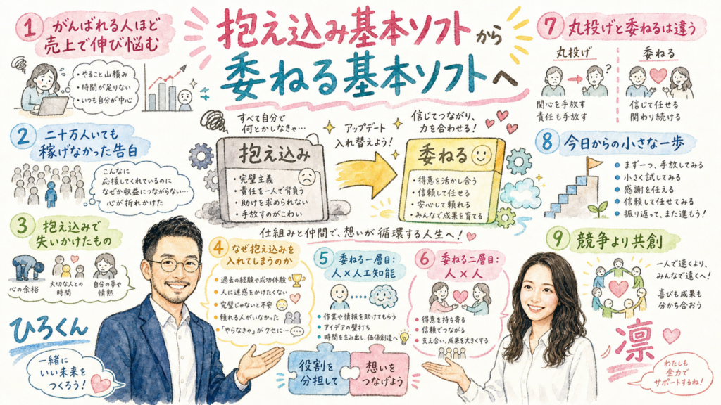 抱え込みOSから委ねるOSへ｜役割分担の全体図解