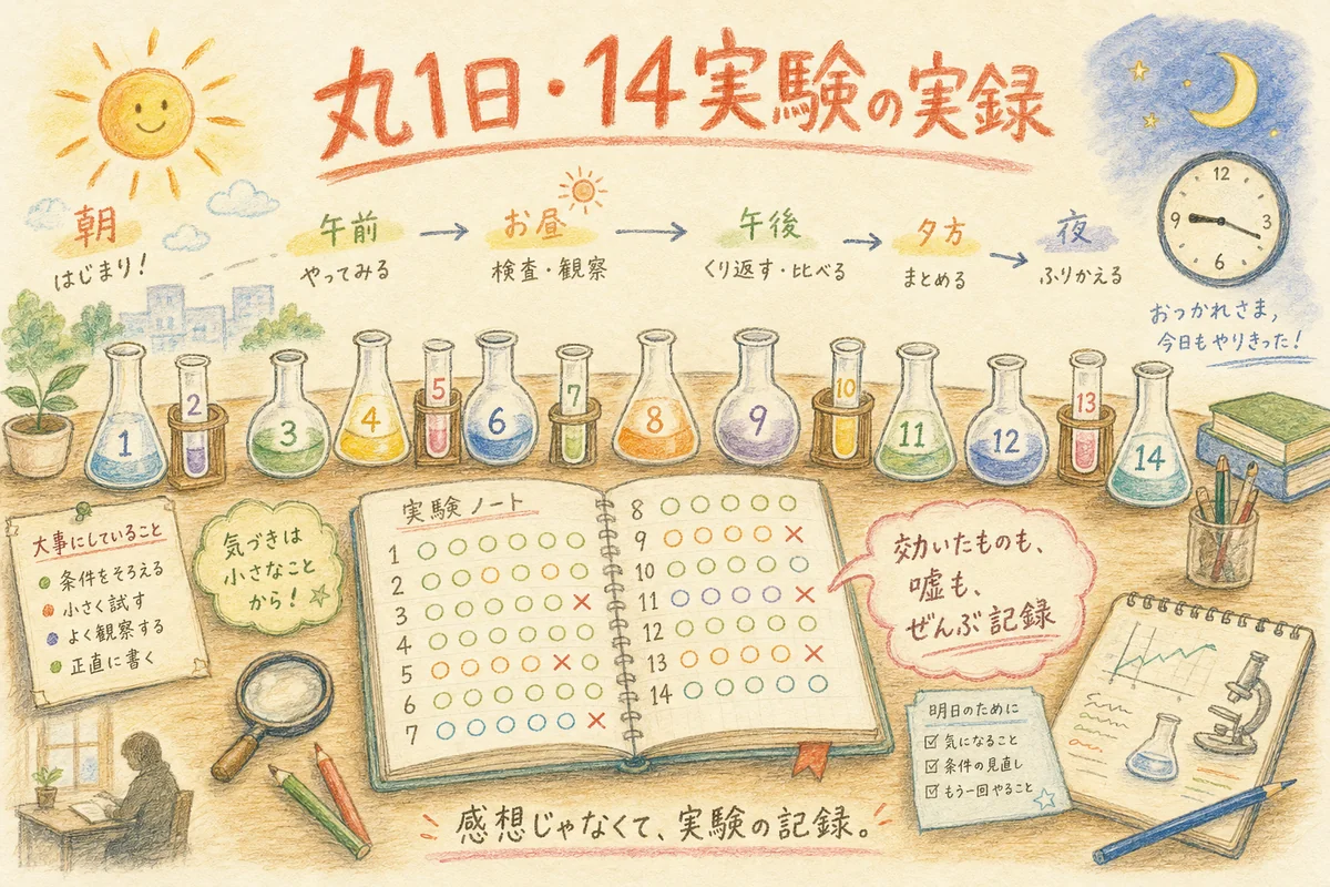 丸1日・14実験の実録