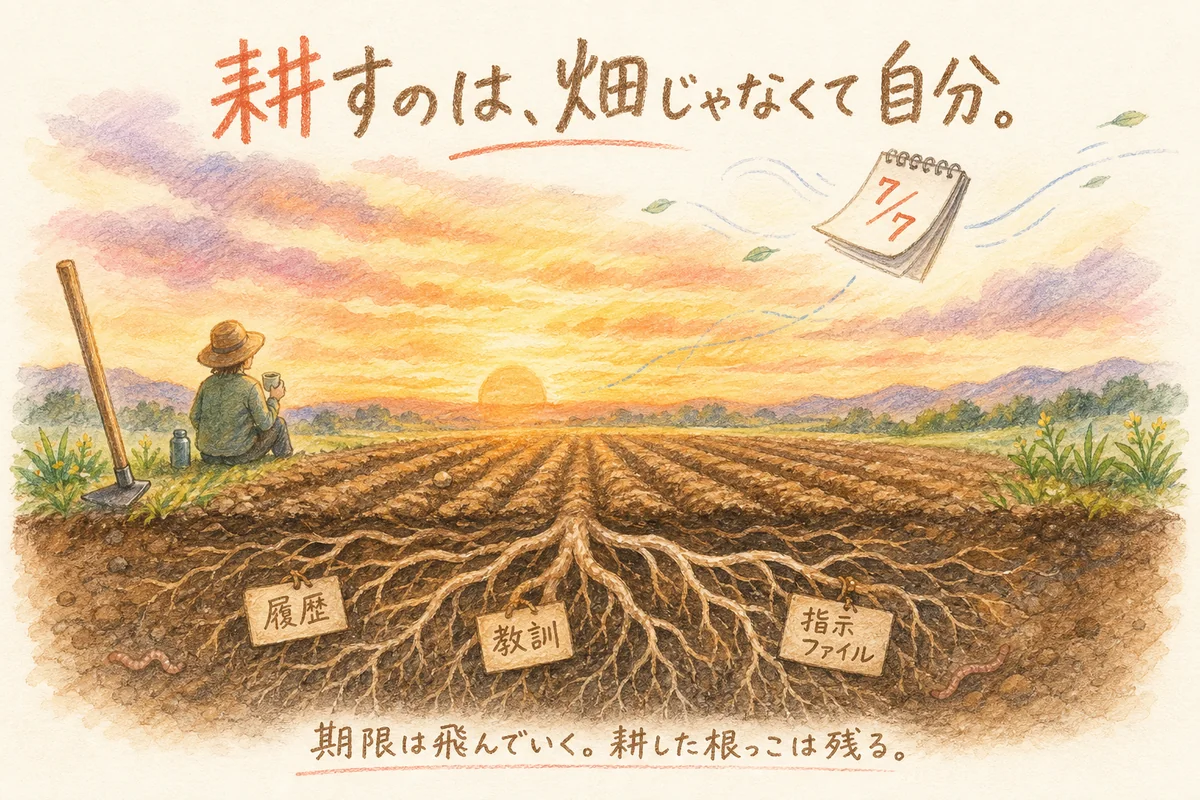 期限は飛んでいく。耕した根っこは残る