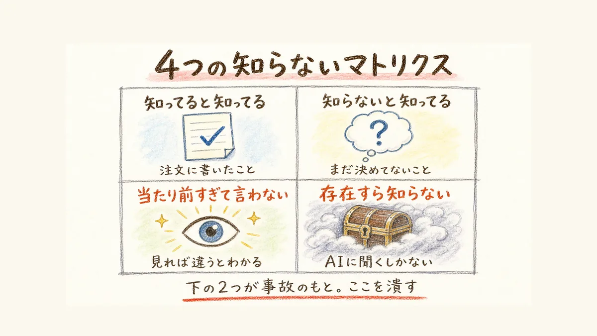 4つの知らないマトリクスの図解