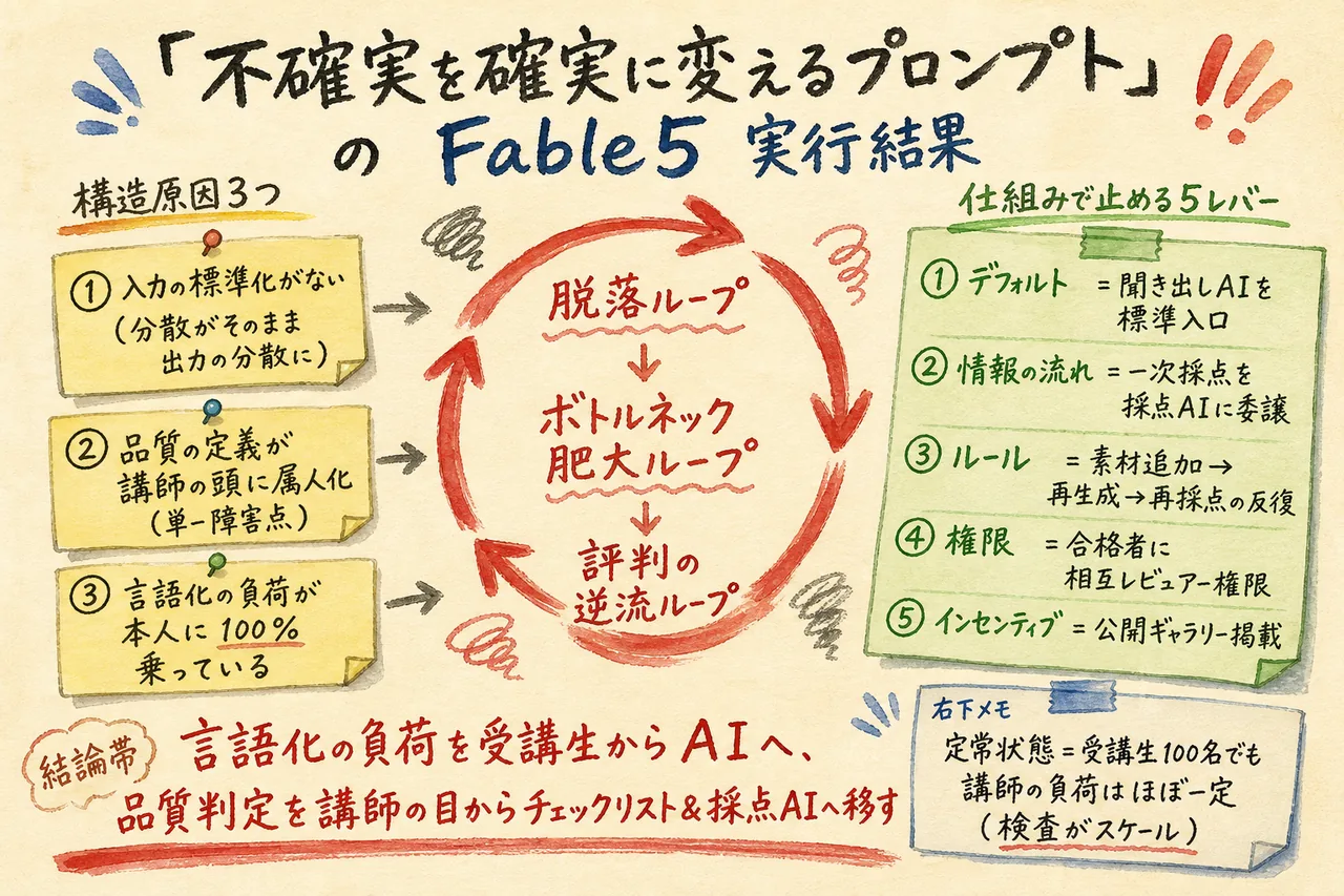 不確実の構造化 Fable5の実行結果図解