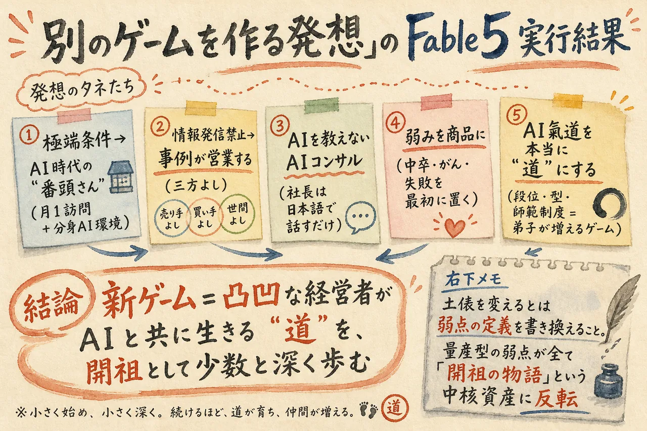 別のゲームを作る Fable5の実行結果図解