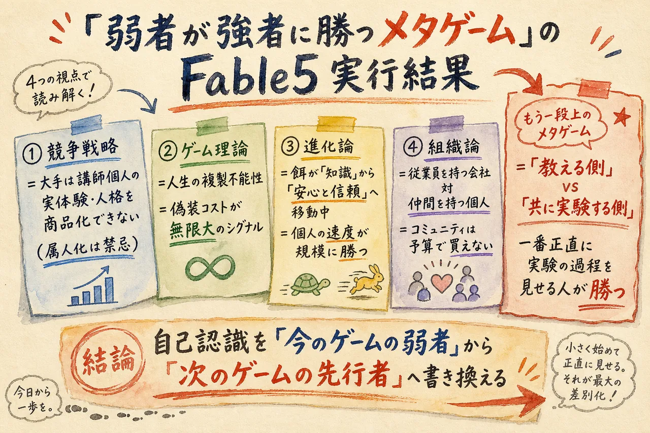 弱者のメタゲーム Fable5の実行結果図解
