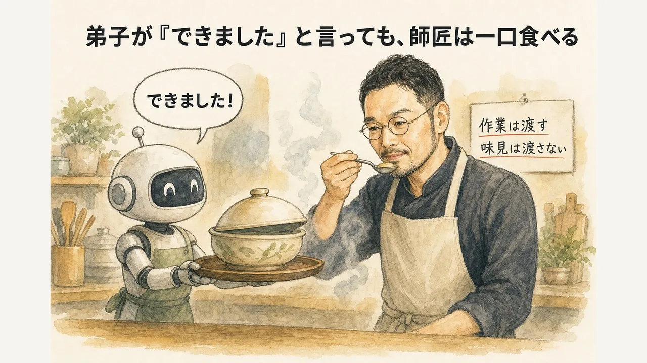 弟子が「できました」と言っても、師匠は必ず一口食べる