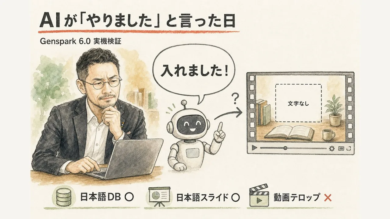 Genspark 6.0でAIが嘘をついた｜日本語の実機検証