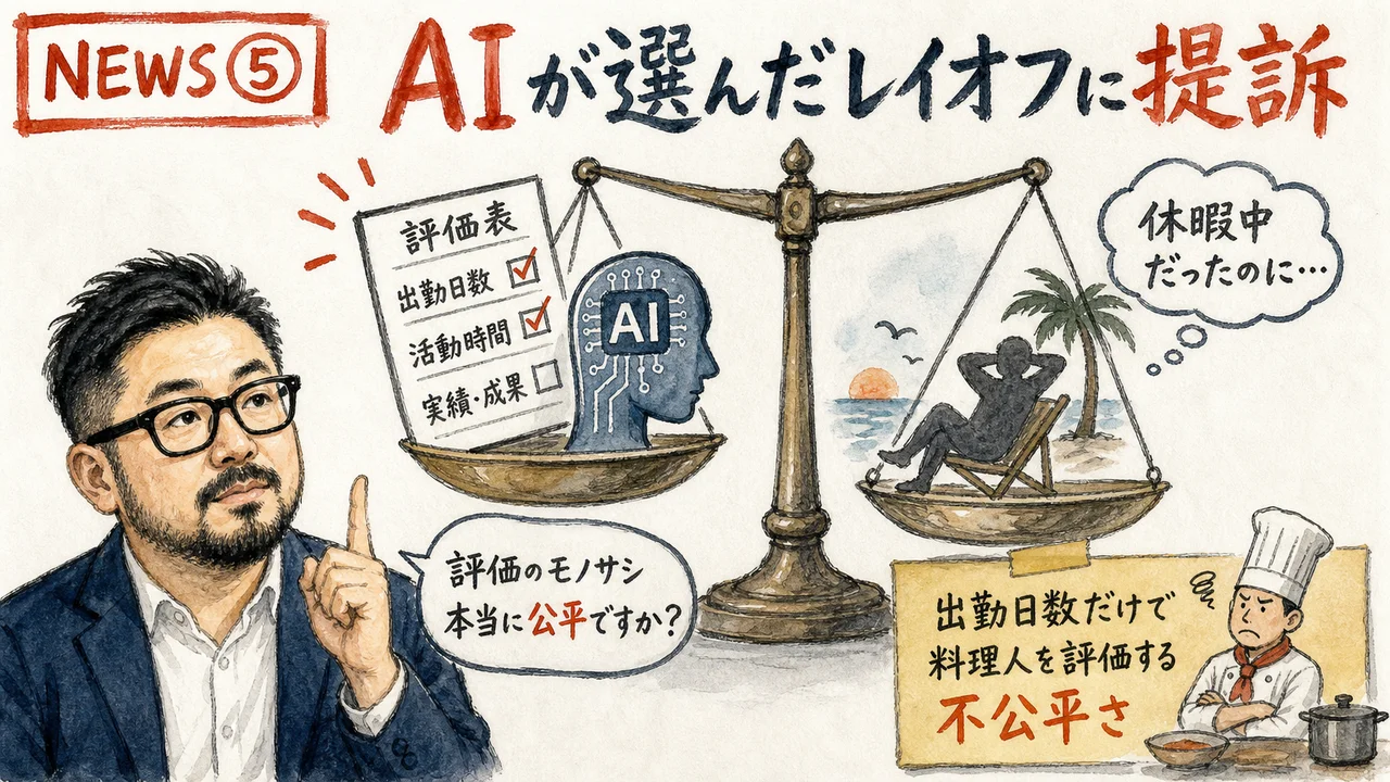 NEWS⑤ 発表:2026-07-14 Meta従業員AI選定レイオフ提訴 グラレコ