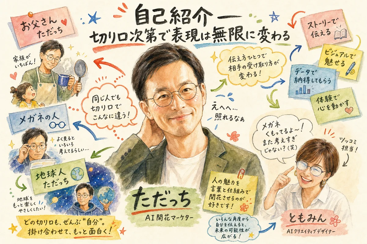 自己紹介 同じただっちでも切り口次第で表現は無限に変わる