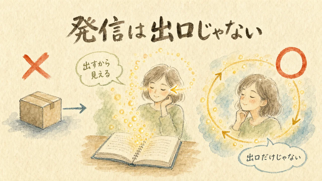 発信は出口じゃない|出したものが自分へ返る円環