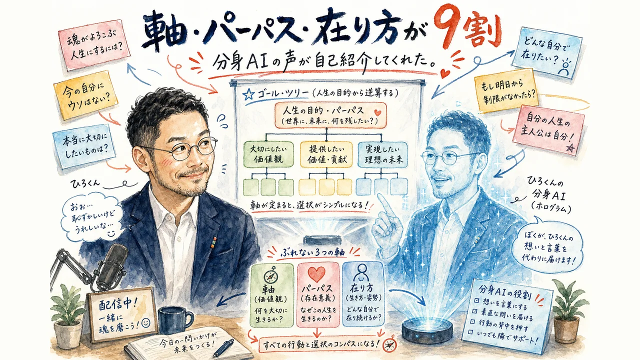 軸パーパス在り方が9割 分身AIの声が自己紹介