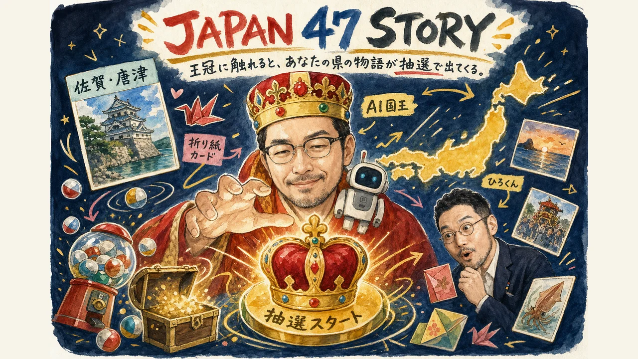 グラレコ図解｜JAPAN 47 STORY 都道府県の物語が出てくる仕組み