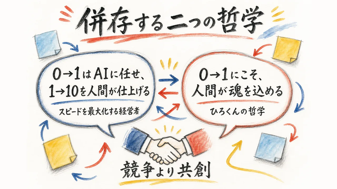 併存する二つの哲学の図解
