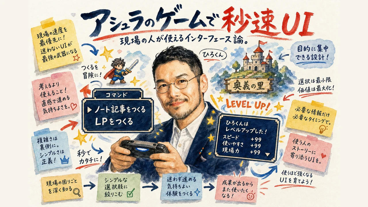 アシュラのゲームでノート記事もLPも秒速 インターフェース論