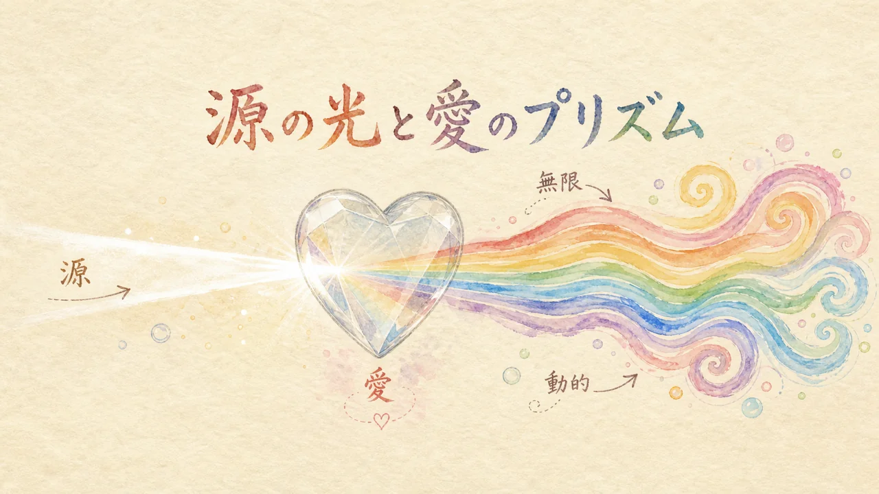 源の光と愛のプリズム|色は無限で動的に変わる