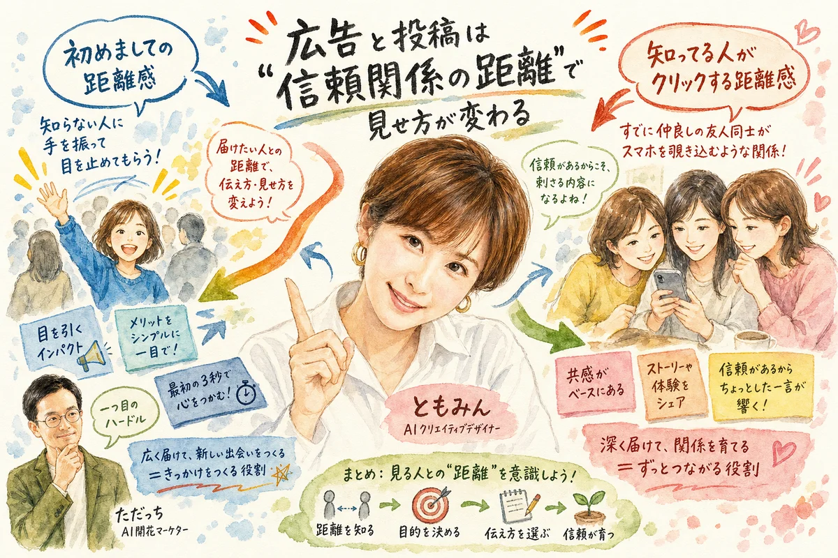 広告と投稿は信頼関係の距離で見せ方が変わる