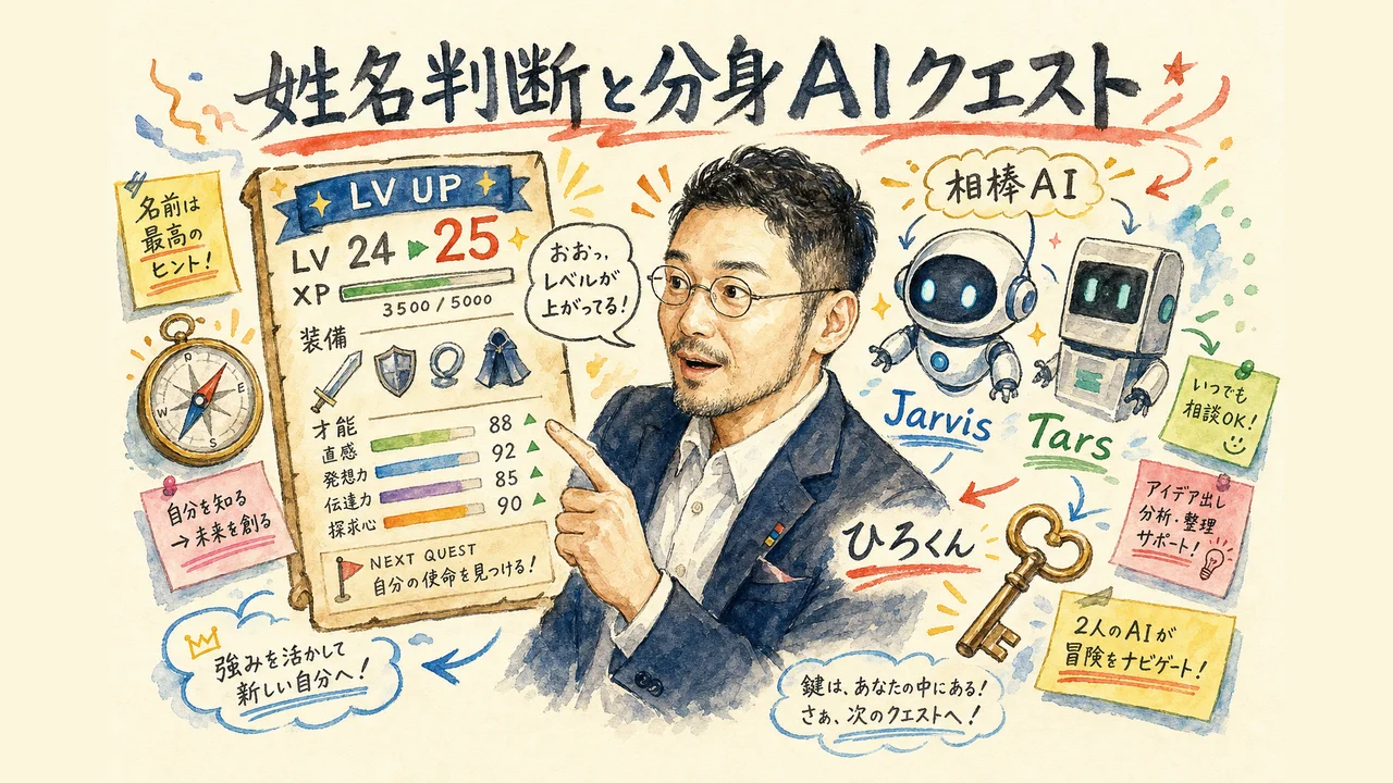 姓名判断が当てた波乱万丈、そして分身AIクエストとJarvis・Tarsという相棒
