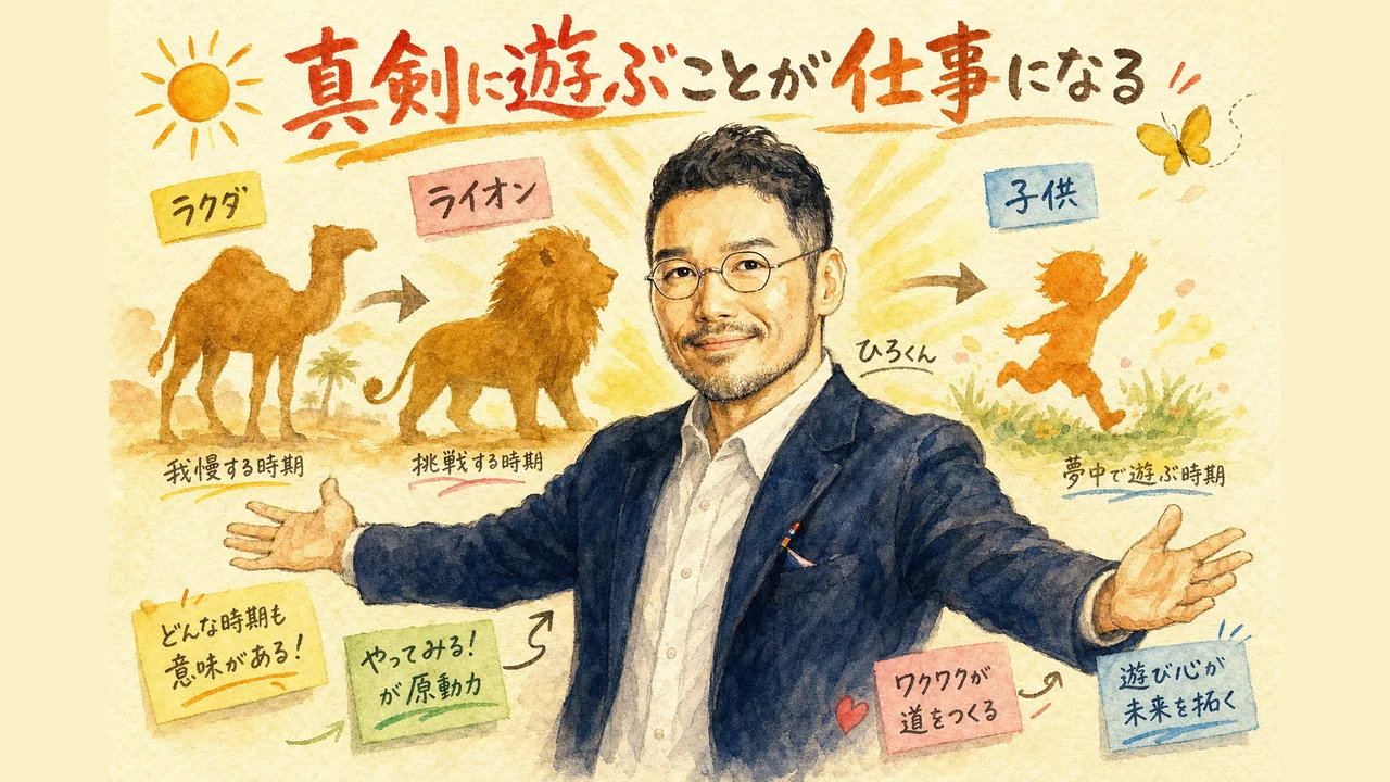 ”真剣に遊ぶ”がなぜ仕事になるのか。ラクダ・ライオン・子供という3段階