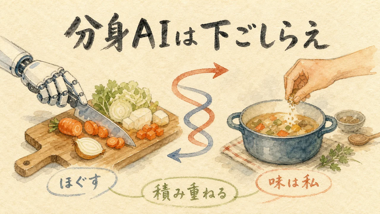 分身AIは下ごしらえ|味を決めるのは私