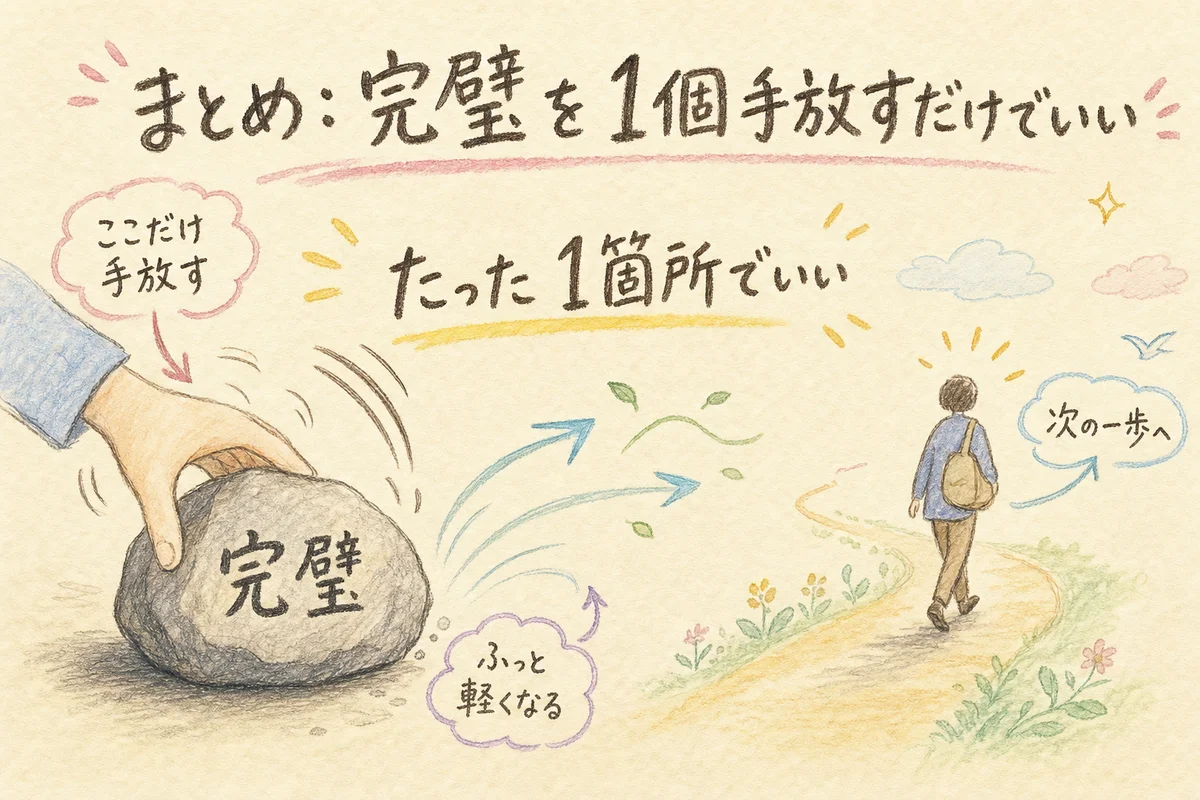 まとめ：完璧を1個手放すだけでいい