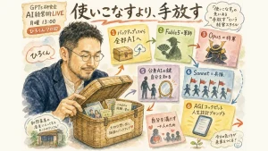AI経営術LIVE 2026年7月6日 使いこなすより手放すが効く理由 全体図