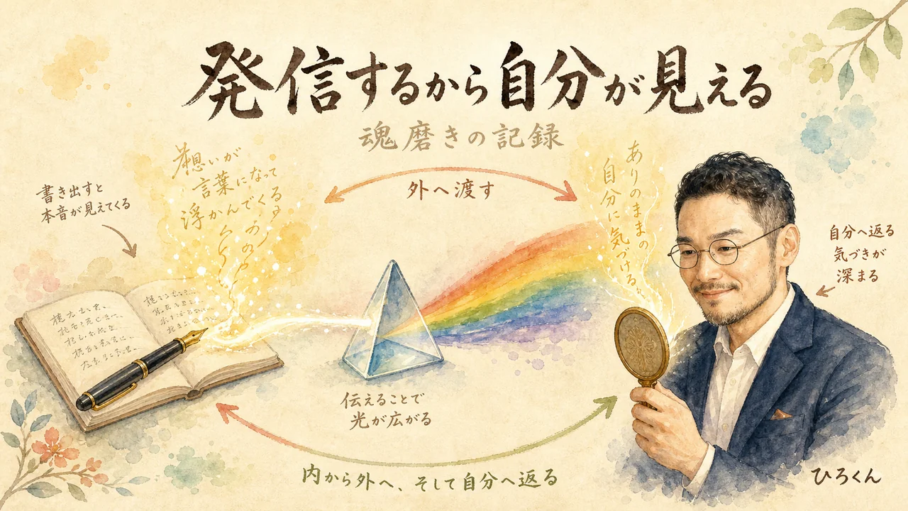 発信は出口ではなく鏡であることを示した全体図解