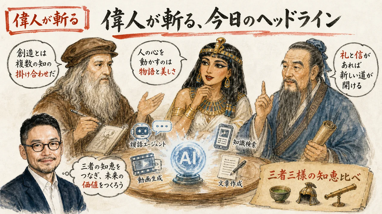 偉人が斬る レオナルド・ダ・ヴィンチ クレオパトラ 孔子 グラレコ