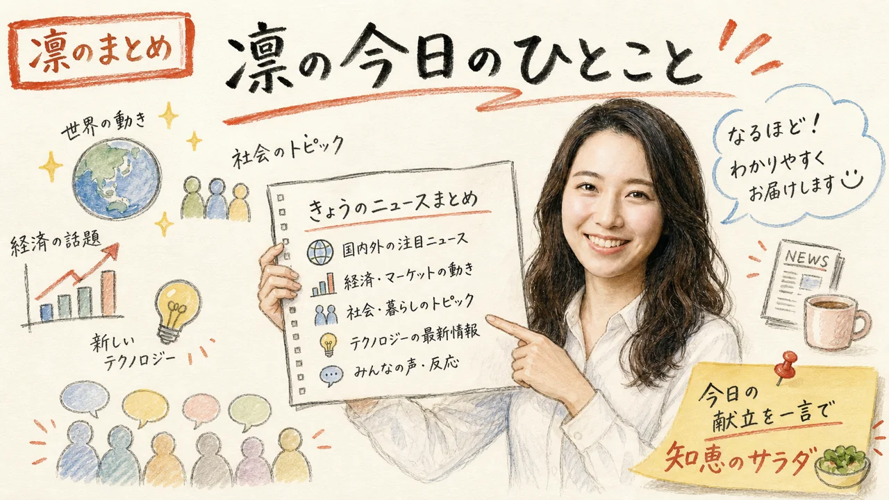 AI秘書 凛が今日のトピックをまとめる図解