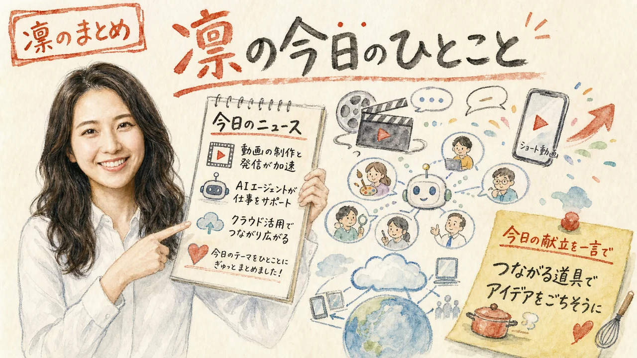 AI秘書 凛が今日のトピックをまとめる図解