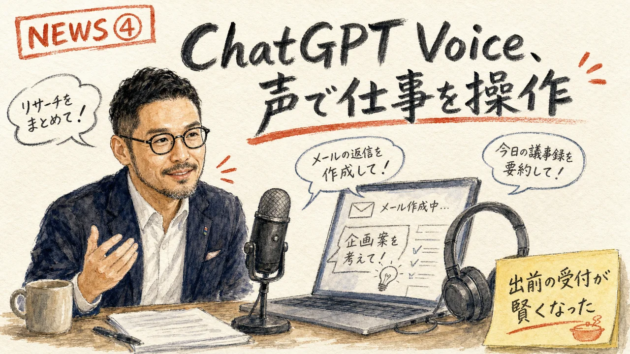 NEWS⑤ ChatGPT Voice デスクトップ対応 グラレコ