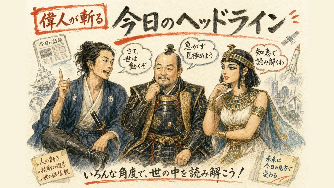 偉人が斬る今日のヘッドライン図解