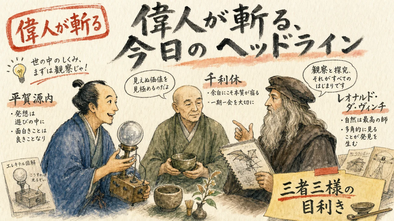 偉人が斬る今日のヘッドライン図解