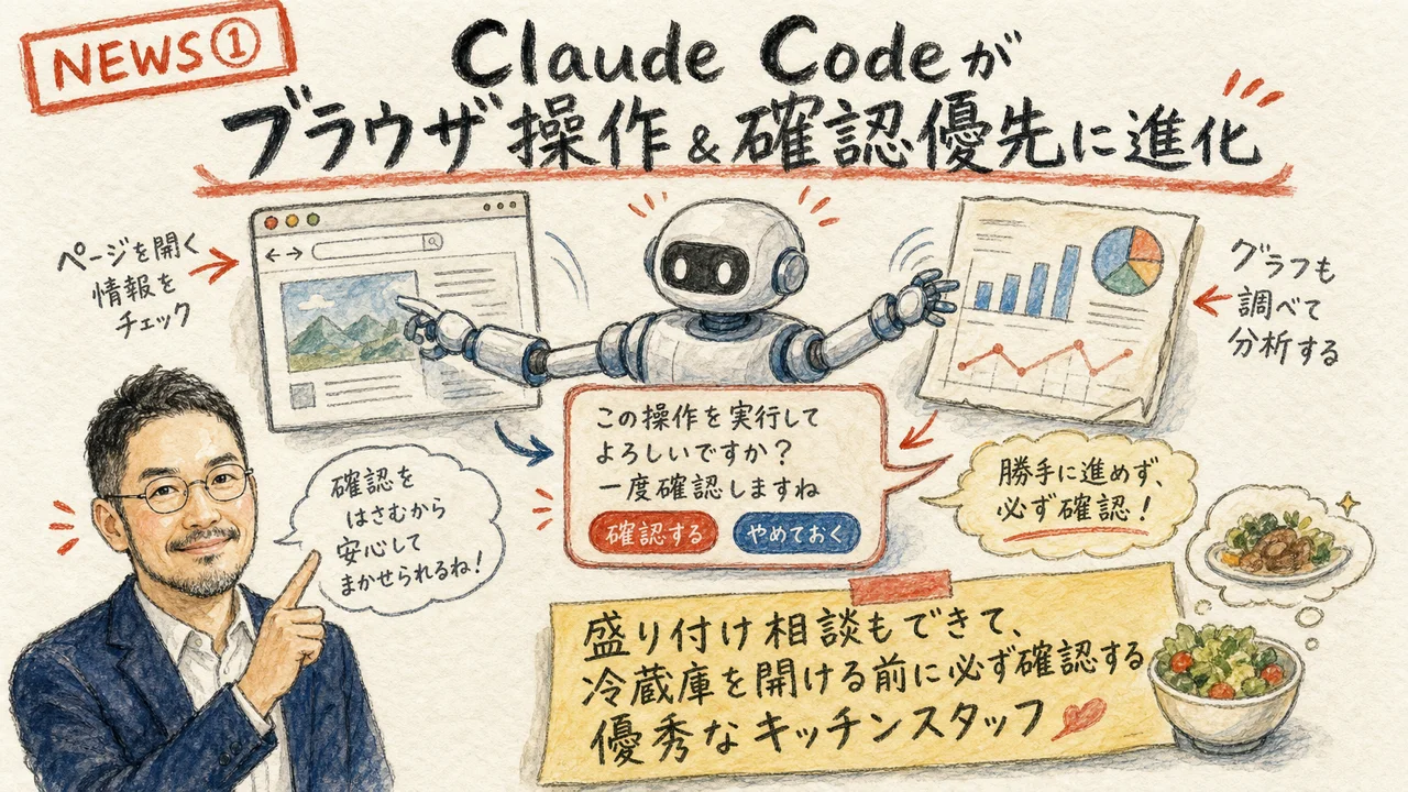 Claude Codeの最新アップデートをやさしく解説するグラフィックレコーディング