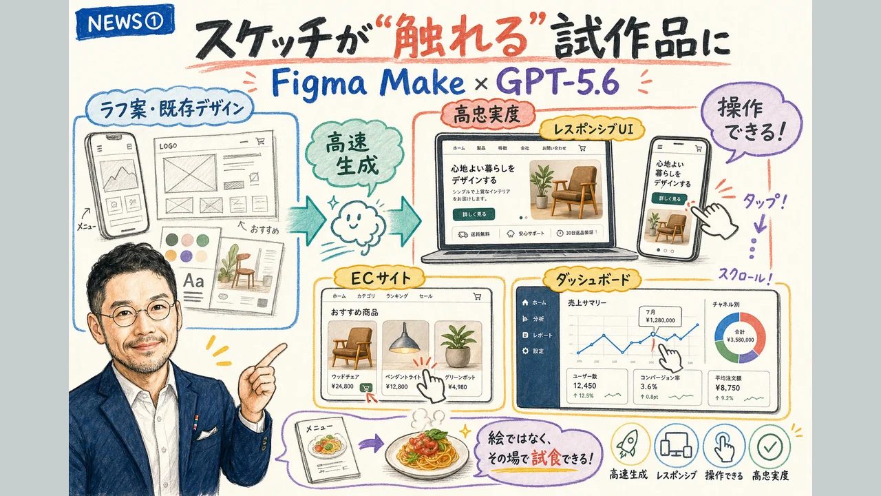 Figma MakeにGPT-5.6が統合された図解