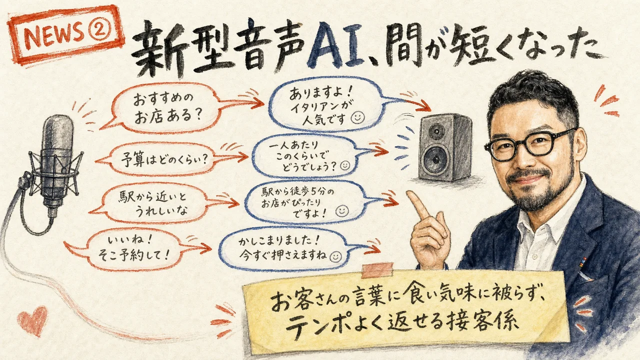 OpenAIの新型音声AI gpt-realtime-2.1をやさしく解説するグラフィックレコーディング