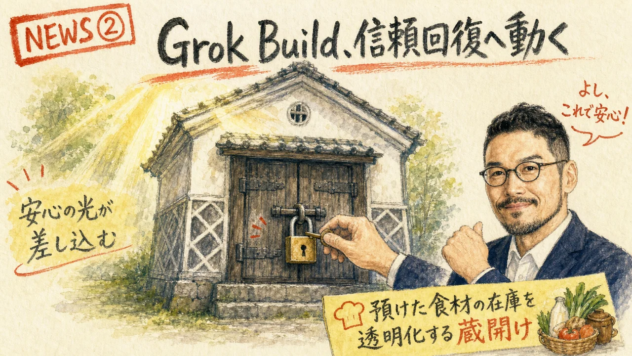 Grok Buildのプライバシー方針明確化を示す図解