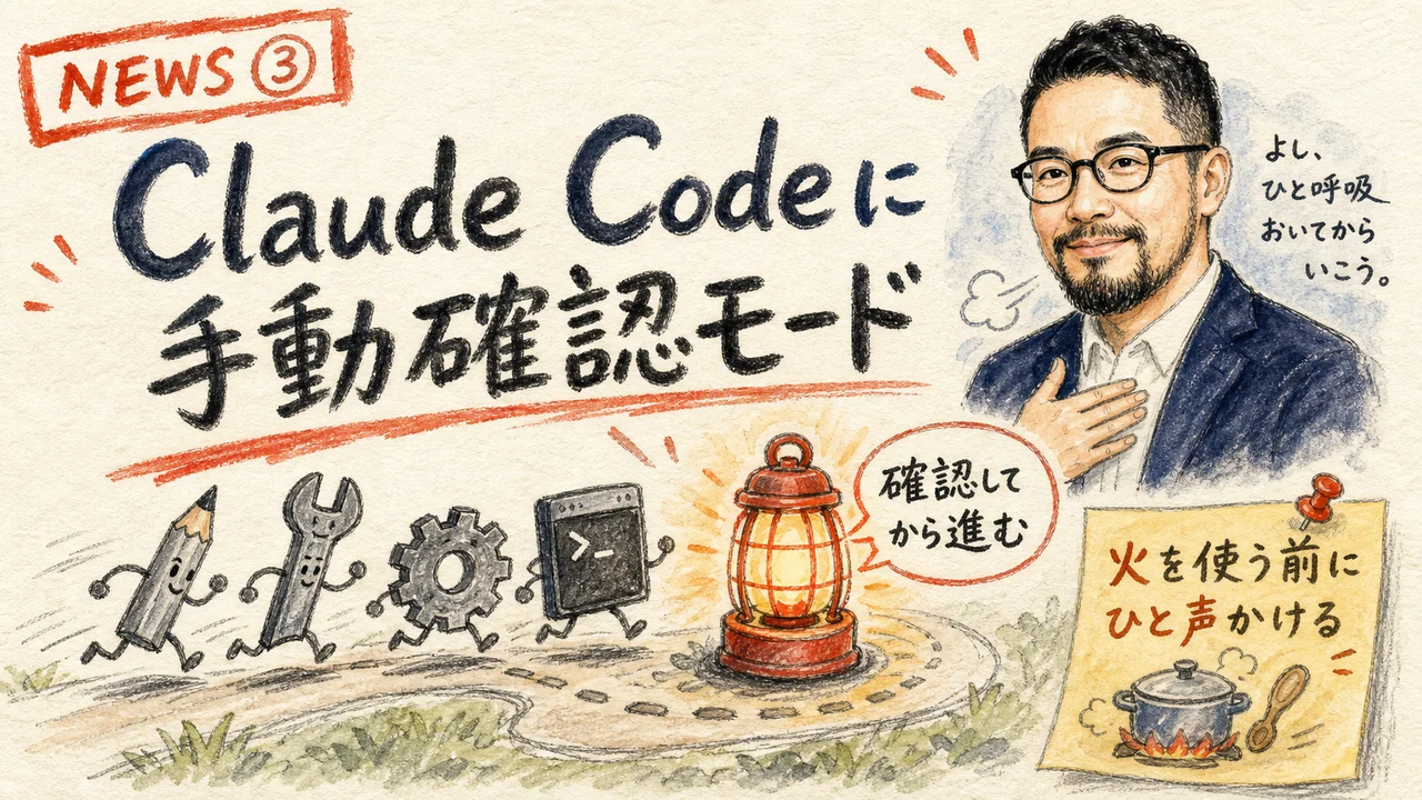 Claude Codeの安全アップデートをやさしく解説するグラフィックレコーディング