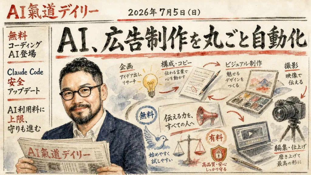 AI氣道デイリー 2026年7月5日号 新聞風アイキャッチ