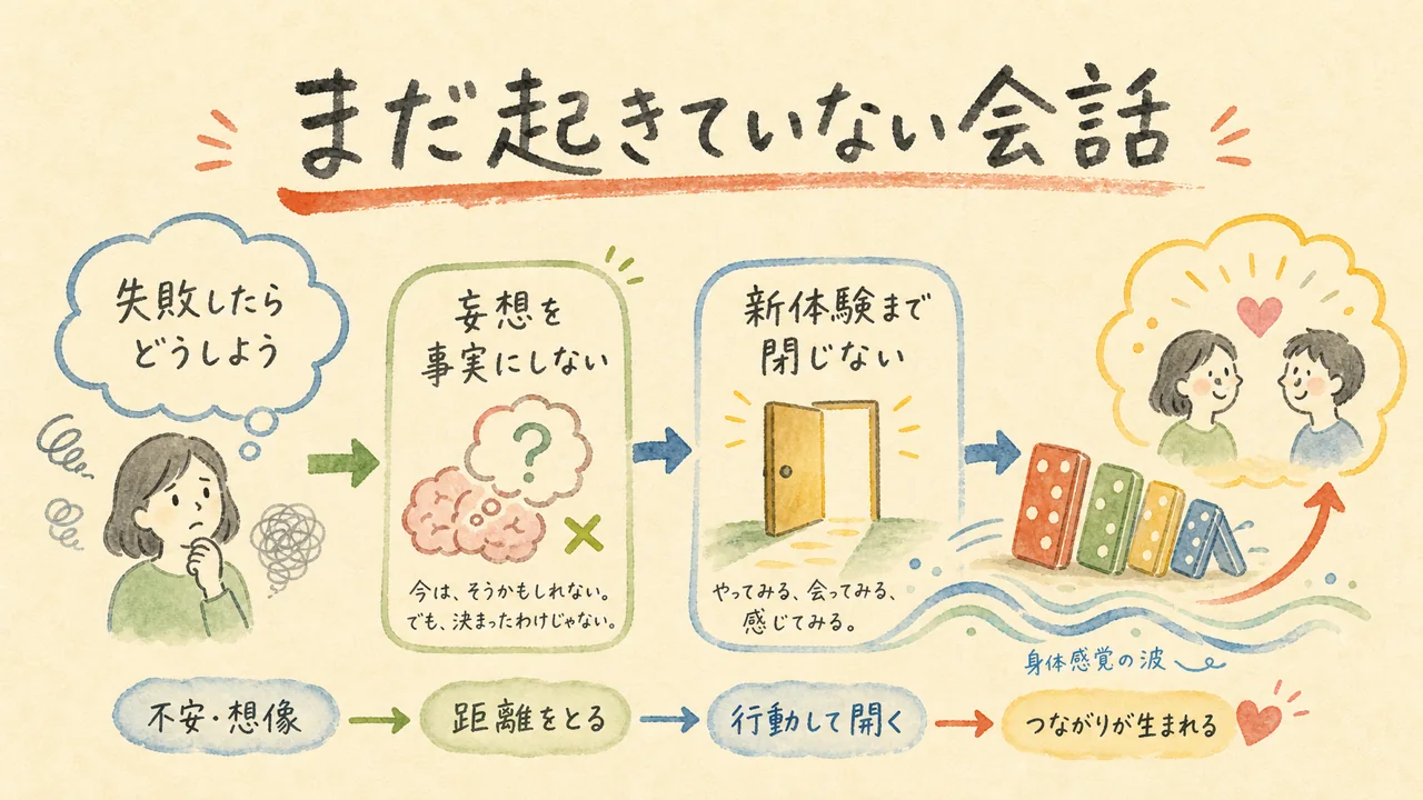 まだ起きていない会話を事実にせず、新体験への扉を開く図解