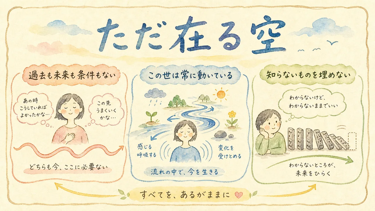 過去も未来もなく、無条件にただ在る感覚を表した図解