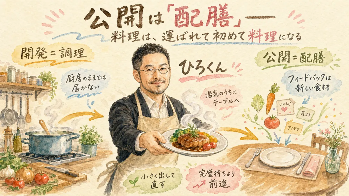 ひろくんコラム：公開は配膳——料理は運ばれて初めて料理になる