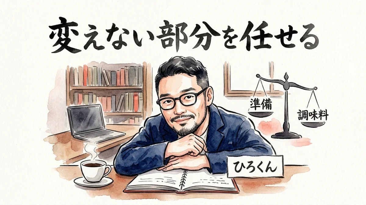 変えない部分を任せる ひろくんコラム図解
