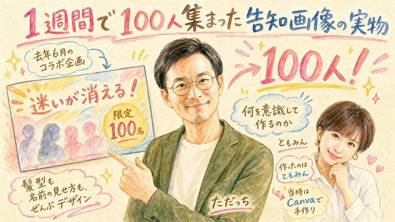 1週間で100人集まった告知画像の話をするただっち