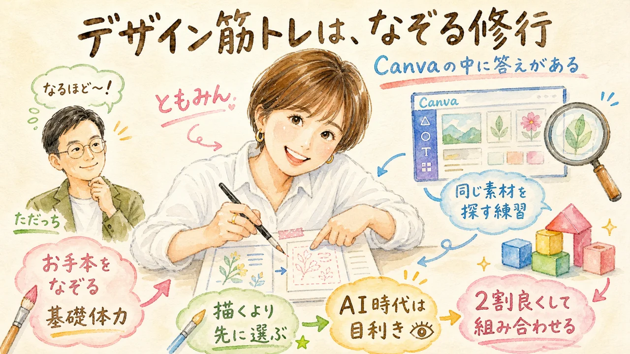 Canvaテンプレのトレース修行を語るともみん