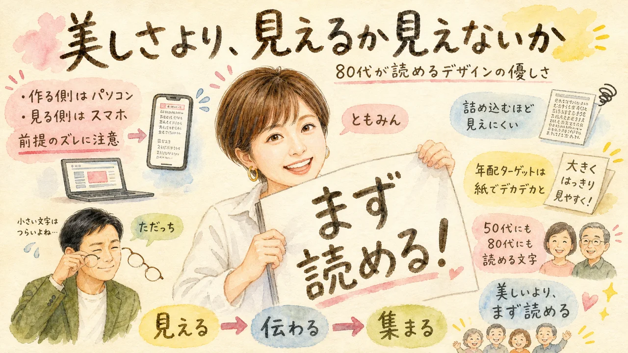 スマホと老眼、見えるか見えないかを語るともみん