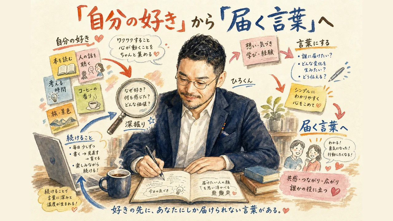 自分の好きから届く言葉へ ひろくんコラム図解