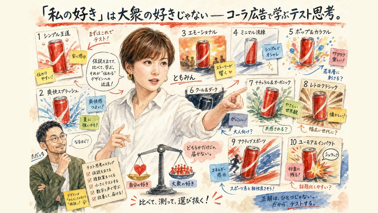 AIデザインとテスト思考 コーラ広告に学ぶ大衆視点
